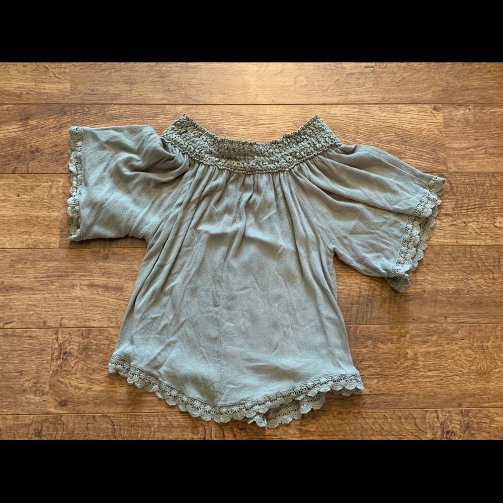 Off Shoulder Shirt with Bell Sleeves